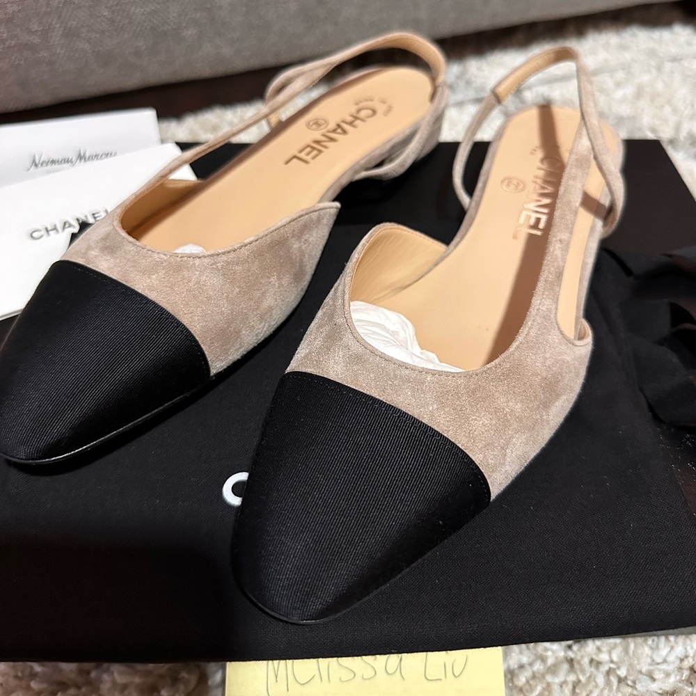 Chanel 19k Beige Slingback NEW